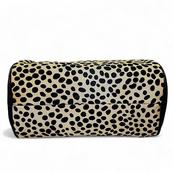 Anthropologie Cheetah Tote w/Shoulder & Crossbody Strap Black & Tan Purse - Picture 5 of 11